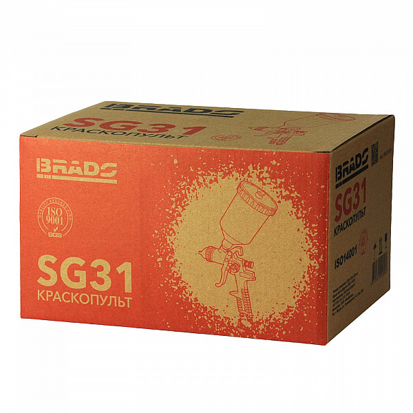 BRADO BSG31.00 Краскопульт BRADO SG31(HVLP, 1,4мм, 2,0-3,5бар, 600мл.)