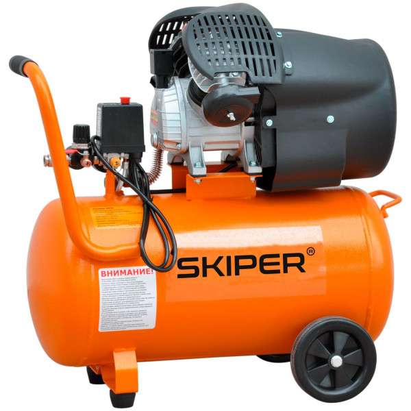 SKIPER SAR50V.00 Воздушный компрессор SKIPER AR50V (до 440 л/мин, 8 атм, 50 л, 230 В, 2.2 кВт)