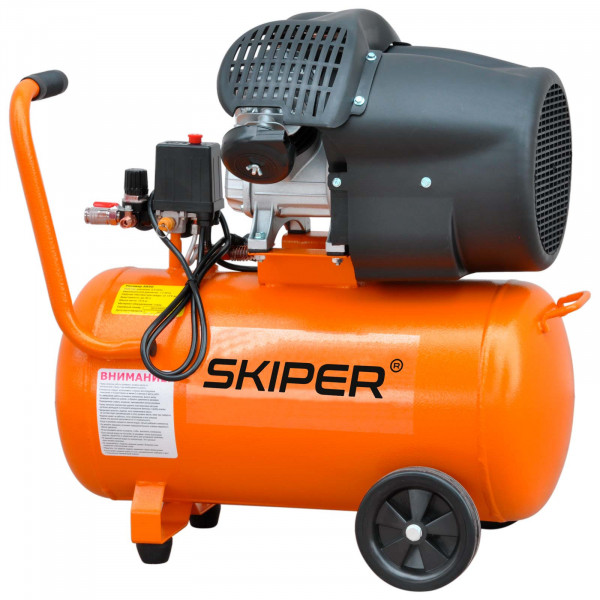 SKIPER SAR50V.00 Воздушный компрессор SKIPER AR50V (до 440 л/мин, 8 атм, 50 л, 230 В, 2.2 кВт)