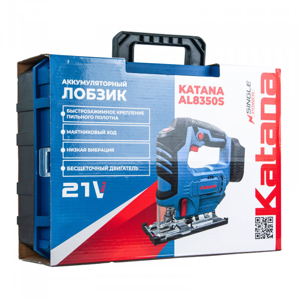 KATANA AL8350S.00 Лобзик аккумуляторный KATANA AL8350S (Бесщеточный,21В,Без Акк/ЗУ,2Ач,пропил до65мм,SDS,маятн.ход)