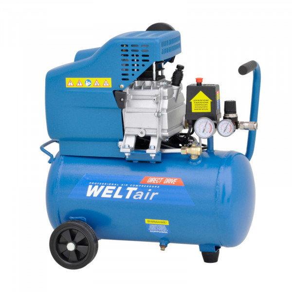 WELT WAR25LT.00 АКЦИЯ! Возд. компрессор WELT AR25LT (до 235л/мин,8атм,25л,230В,1.50кВт) + Шланг SKIPER PH05 (PU, 5м)