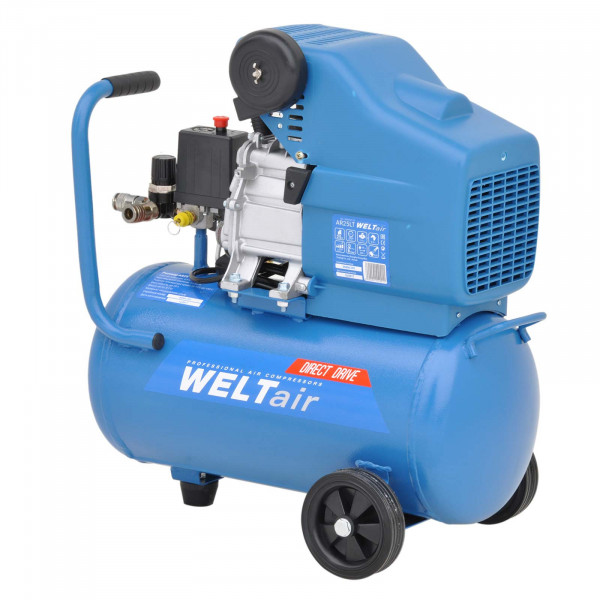 WELT WAR25LT.00 АКЦИЯ! Возд. компрессор WELT AR25LT (до 235л/мин,8атм,25л,230В,1.50кВт) + Шланг SKIPER PH05 (PU, 5м)