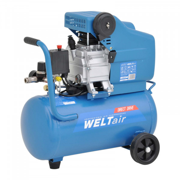 WELT WAR25LT.00 АКЦИЯ! Возд. компрессор WELT AR25LT (до 235л/мин,8атм,25л,230В,1.50кВт) + Шланг SKIPER PH05 (PU, 5м)