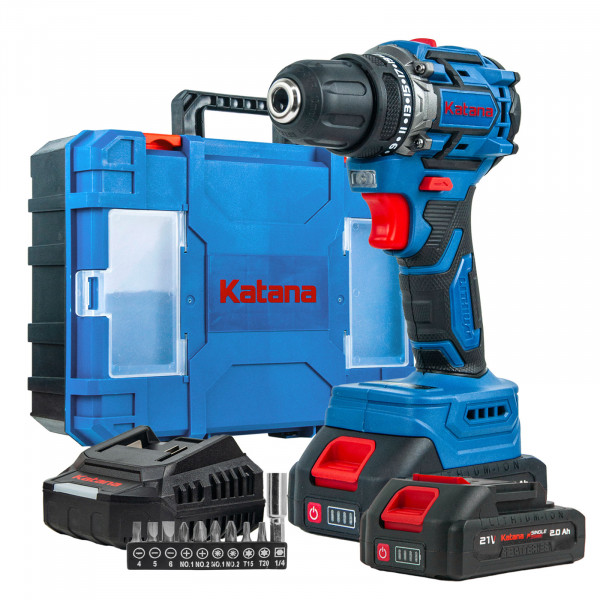 KATANA KCD3501.00 Дрель-шуруповерт аккумуляторный Katana CD3501 (21В,Бесщеточн.,2акк,2А/ч,Li-ion,10бит,кейс)
