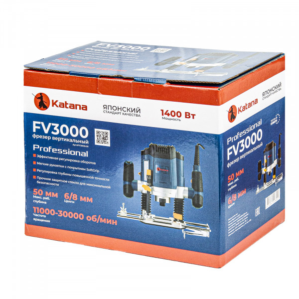 KATANA KFV3000.00 Фрезер вертикальный KATANA FV3000 (1400 Вт, 11000-30000 об/м,ход фрезы 50мм,цанга 6/8мм)