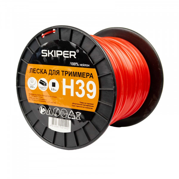 SKIPER H39 Леска SKIPER H39 (ф 2.0 мм х 350 м квадратн. сеч., красн.) БОБИНА