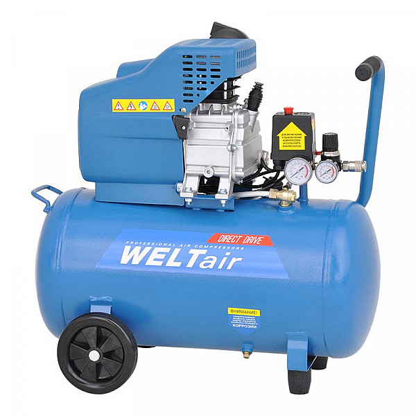 WELT WAR50LT.00 Воздушный компрессор WELT AR50LT (до 260 л/мин, 8 атм, 50 л, 230 В, 1.80 кВт)