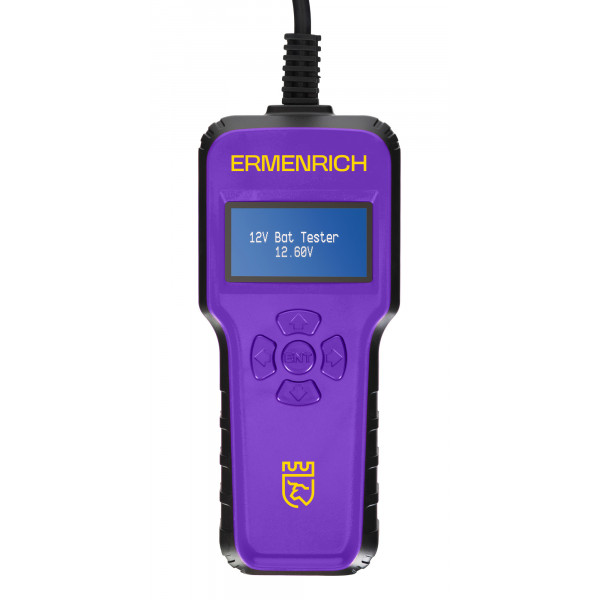 ERMENRICH 83823 Тестер аккумуляторный Ermenrich Zing AL40 (6-18В, EN 61326-1:2013, 200Ач, фиолетовый)