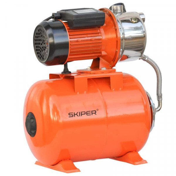 SKIPER SJET100S.00 Станция водоснабжения автоматическая Skiper JET100S (900 Вт, 3100 л/ч, 24 л, нерж)