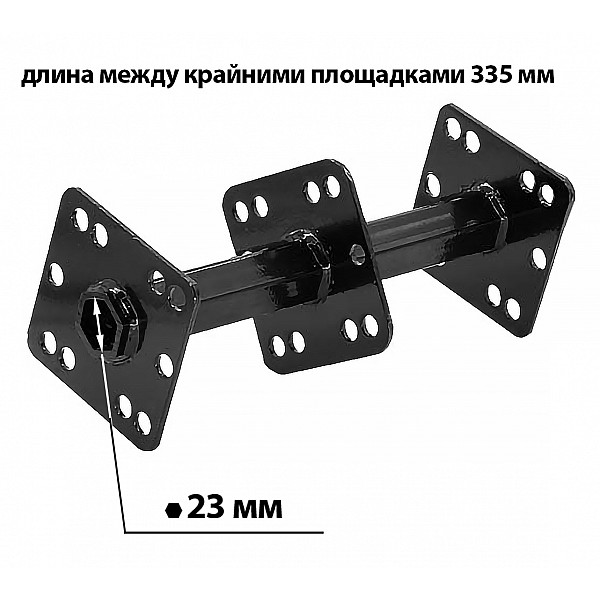 Вал (ступица) почвенной фрезы VELLES Hex23x335 мм, 3 площадки