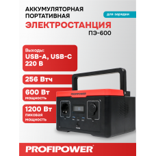 Аккумуляторная портативная электростанция F0060 PROFIPOWER ПЭ-600 600Вт