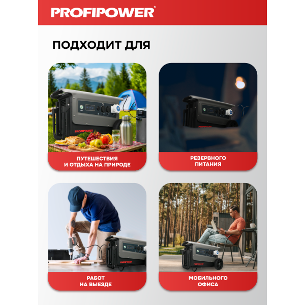 Аккумуляторная портативная электростанция F0066 PROFIPOWER ПЭ-5000PRO 5000Вт