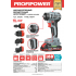 Аккумуляторный бесщеточный шуруповерт со сменными насадками PROFIPOWER MKBL-18BM E0250