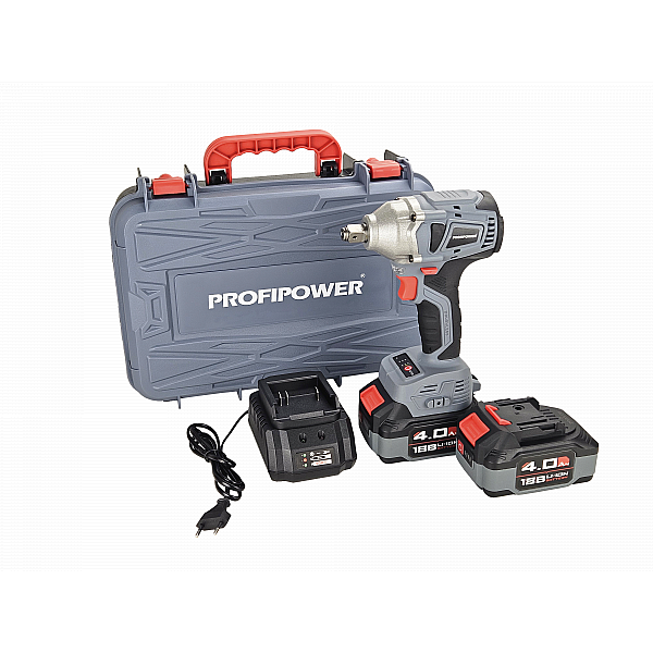 Аккумуляторный гайковерт бесщеточный импульсный E0081 PROFIPOWER MKDTW-18B