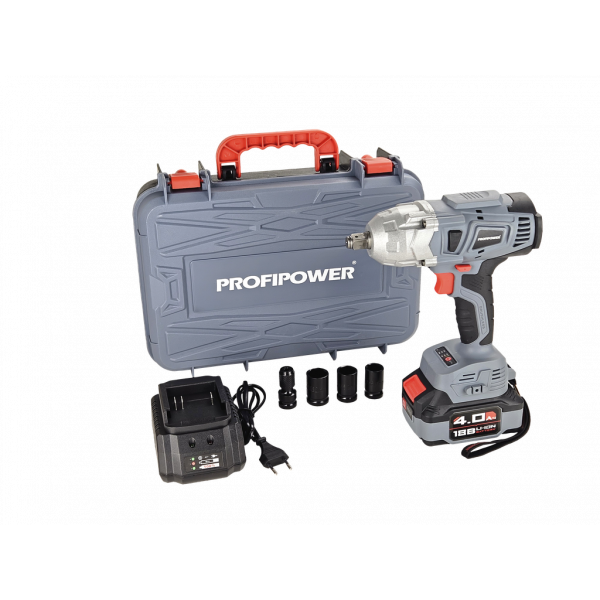 Аккумуляторный гайковерт бесщеточный ударный E0105 PROFIPOWER DWDTW-18V