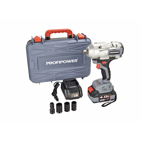 Бесщеточный аккумуляторный ударный гайковерт E0186 PROFIPOWER T-900N