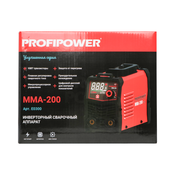 Инверторный сварочный аппарат E0300 ProfiPower MMA-200