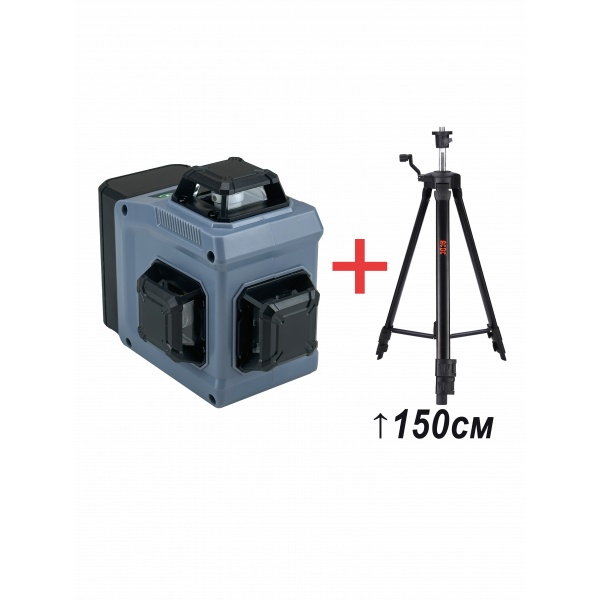 Лазерный нивелир E0214 PROFIPOWER NL-12G + Штатив E0051, Высота 1,5м