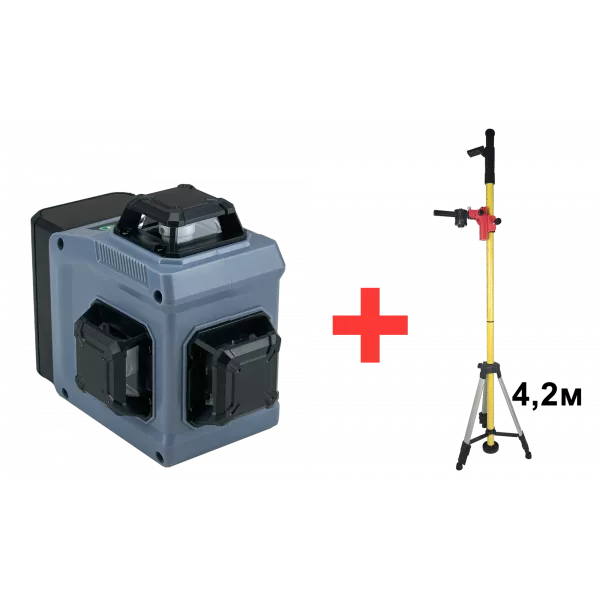 Лазерный нивелир E0214 PROFIPOWER NL-12G + Штатив E0053, Высота 4,2м