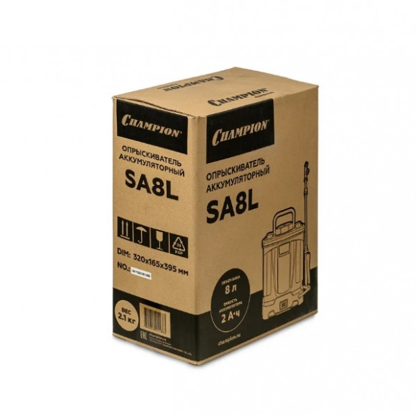 CHAMPION SA8L Опрыскиватель аккумуляторный, Li акк., бак 8л, 12В, 2Ач