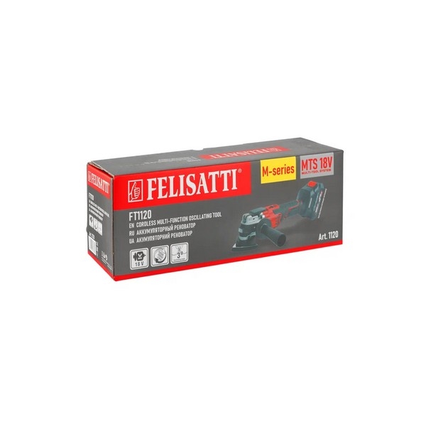 Felisatti FT1120 Felisatti Аккумуляторный реноватор (МФИ), 18 В, диапазон фронтальных колебаний 3 мм
