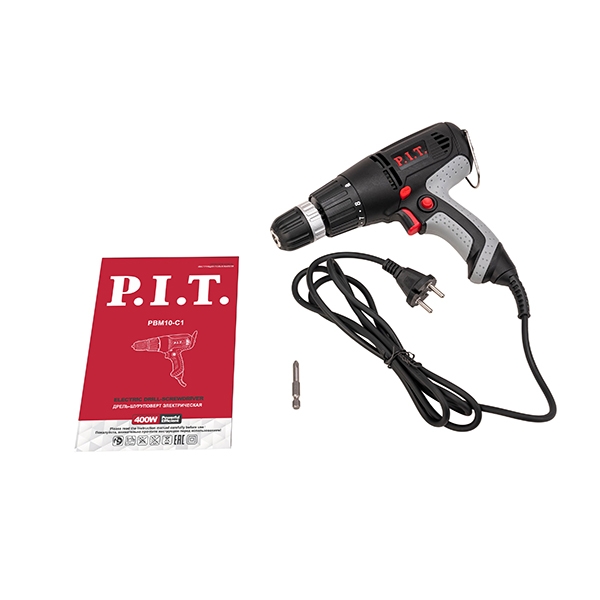 PIT PBM10-C1 Дрель-шуруповерт сетевой, 230В., 400Вт, 0-800 об/мин.