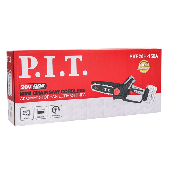 PIT PKE 20H-150A Пила цепная аккум. мини P.I.T. SOLO, 20В, шина 6"/150мм, 3100об/мин, ск. цепи 6,5 м/с