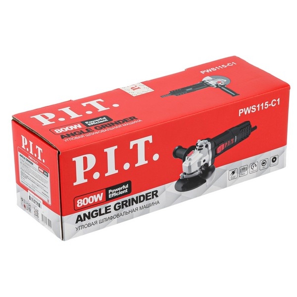PIT PWS115-C1 Шлифмашина угловая электрич. P.I.T., 800Вт, 115х22,2мм, 11000об/мин, М14