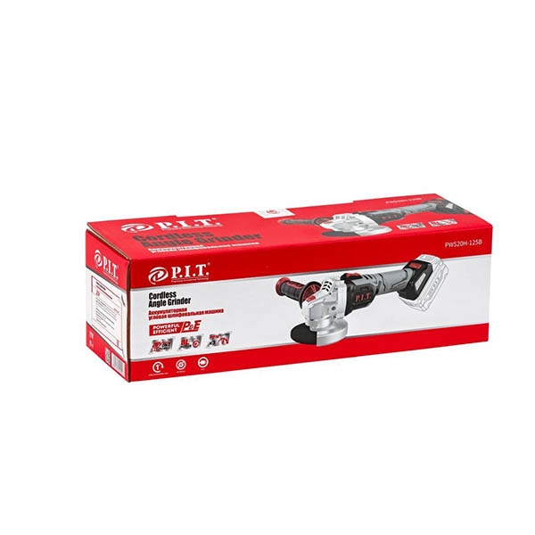 PIT PWS20H-125B  Машина шлифовальная аккумуляторная угловая, 20В, 125мм, 4500/6500/8500 об/мин.