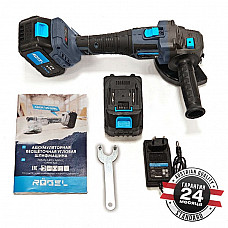 RÖGEL CAGR 125-30BL Аккумуляторная бесщёточная углошлифмашина RÖGEL, 21 В, 4500/5500/6500 об/мин, 3.0 Ач, 2 АКБ, кейс