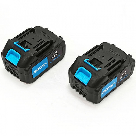 RÖGEL CAGR 125-30BL Аккумуляторная бесщёточная углошлифмашина RÖGEL, 21 В, 4500/5500/6500 об/мин, 3.0 Ач, 2 АКБ, кейс