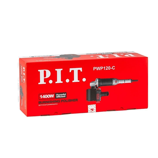 PIT PWP120-C Щёточная шлифмашинка, 220В/50 Гц, 1400 Вт, 700-4200 об/мин, щётка 120х100 мм