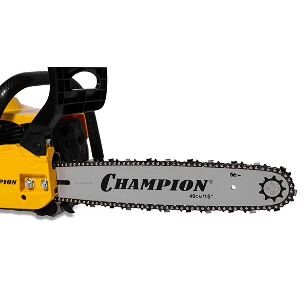 CHAMPION A246-15 Бензиновая цепная пила, 246-15"-0,325-1,3-64, 1,9 кВт, 45,8 см.куб., легкий старт + подарок: масло для цепи 1л; свеча; цепь; масло для 2-тактных дв?