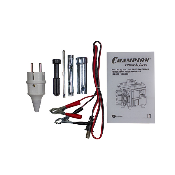 CHAMPION IGG950 Генератор, 0,8/0,9кВт, 1,86лс, 2,2л, 11,7кг, 12V