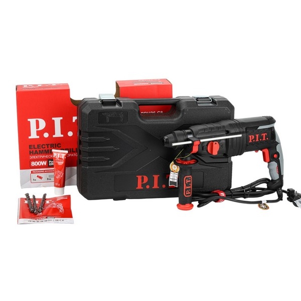 PIT PBH 26-C8 Перфоратор SDS-Plus электрич. P.I.T., горизонт, 800Вт, 3,2Дж, 3реж, Ø26мм, 0-1300об, кейс