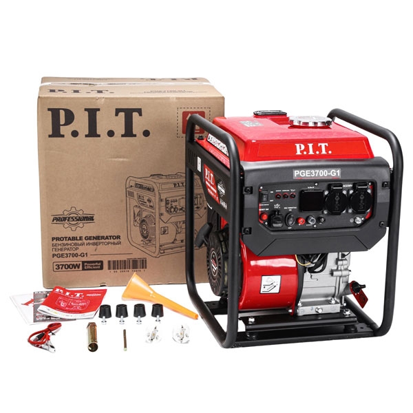 PIT PGE3700-G1 Генератор бензиновый инверторный P.I.T. PGE3700-G1 (3,7/3,5 кВт, 223см³, 4 такт, 2х220В, 12В, 15А)