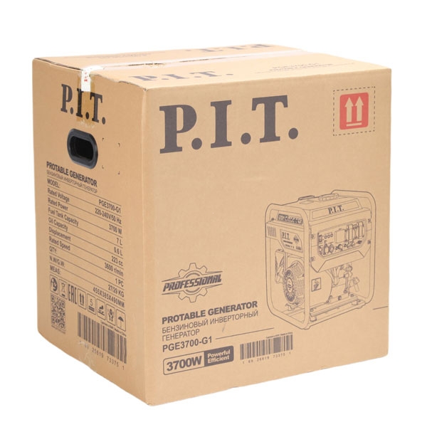 PIT PGE3700-G1 Генератор бензиновый инверторный P.I.T. PGE3700-G1 (3,7/3,5 кВт, 223см³, 4 такт, 2х220В, 12В, 15А)