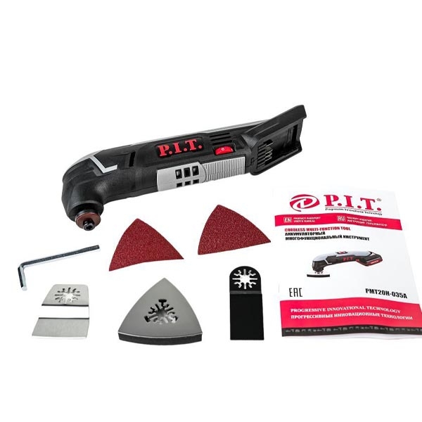 PIT PMT20H-035A Инструмент многофункциональный аккумуляторный, Li-ion, 20В.,5000-19000 об/мин., угол 3,2 град. Без АКБ и ЗУ.