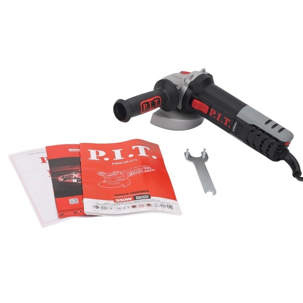 PIT PWS125-C11 Шлифмашина угловая электрич. P.I.T., 950Вт, 125мм, 3500-11000, М14, компаунд, подшипник
