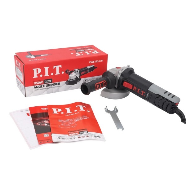 PIT PWS125-C11 Шлифмашина угловая электрич. P.I.T., 950Вт, 125мм, 3500-11000, М14, компаунд, подшипник
