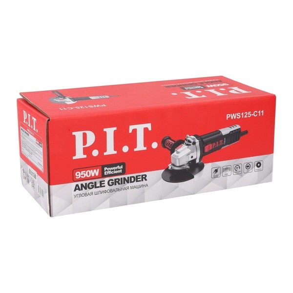 PIT PWS125-C11 Шлифмашина угловая электрич. P.I.T., 950Вт, 125мм, 3500-11000, М14, компаунд, подшипник