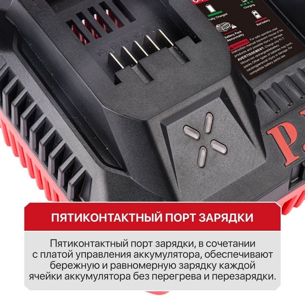 PIT расходник PC20401 Зарядное устройство двухпортовое P.I.T., 20В/40В, 4.0А/2.5А, 220Вт, акб 20В/40В OnePower