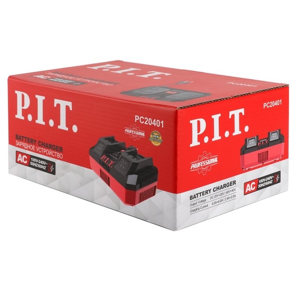 PIT расходник PC20401 Зарядное устройство двухпортовое P.I.T., 20В/40В, 4.0А/2.5А, 220Вт, акб 20В/40В OnePower