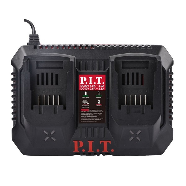 PIT расходник PC20401 Зарядное устройство двухпортовое P.I.T., 20В/40В, 4.0А/2.5А, 220Вт, акб 20В/40В OnePower