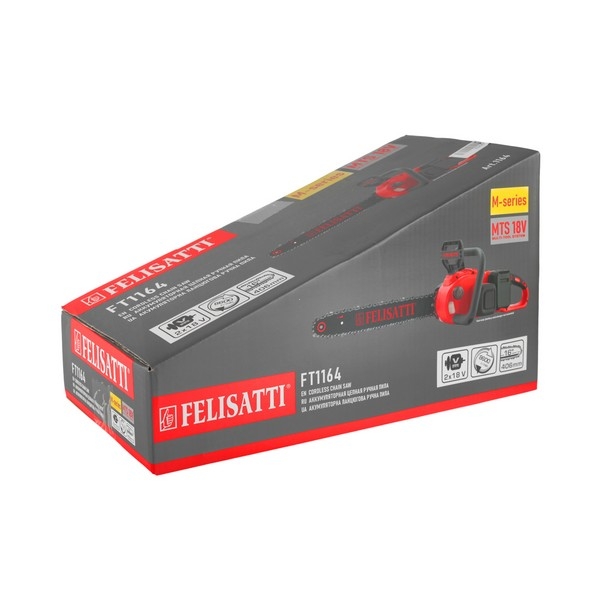 Felisatti FT1164 Felisatti Аккумуляторная цепная пила, 18 В ,шина 406 мм (16