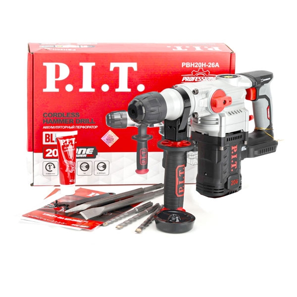 PIT PBH20H-26A Перфоратор SDS-Plus аккум. бесщеточный P.I.T. SOLO, верт, 20В, 5,0Дж, 3реж, Ø26мм, кор.