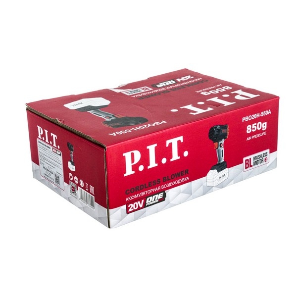 PIT PBO20H-550A SOLO Воздуходувка аккум. бесщеточная P.I.T., 20В, 55м/с, 0-75000 Об/мин