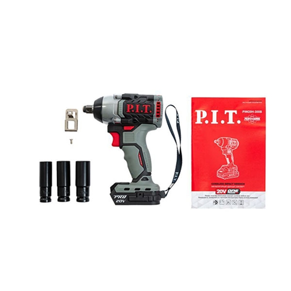 PIT PIW20H-300B Гайковерт ударный бесщеточный аккумуляторный, Li-ion, 20В., 300 Нм., 0-1200/0-1900/0-2400 об/мин, без АКБ и ЗУ