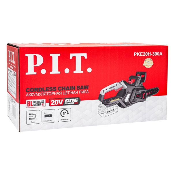 PIT PKE20H-300A Пила цепная аккум. бесщёточная P.I.T. PKE20H-300A SOLO, 20В, 12