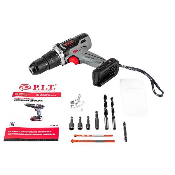 PIT PSB20H-13A Дрель ударная аккумуляторная, li-ion, 20 B., 48Hм.,метал.патрон 13мм.,0-450/0-1450 об/мин. Без АКБ и ЗУ.